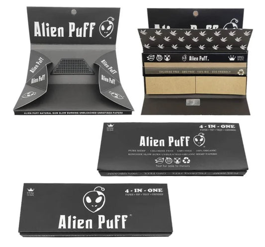 ALIEN PUFF 4 IN 1: Papers, filters, herb grinder and pouch all in 1!